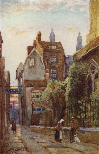 Oude Huizen nabij St Edwards Kerk en St Edwards Passage door William Matthison