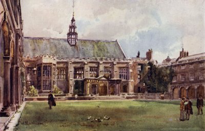 De Hal van Trinity College vanaf Neviles Hof door William Matthison