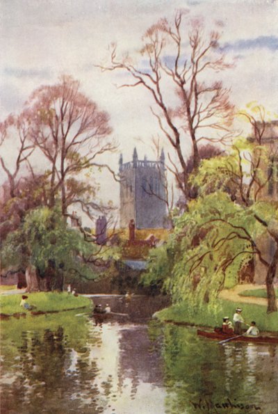 De Toren van St Johns College Kapel vanaf de Rivier door William Matthison