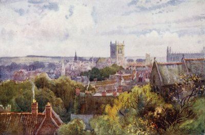Uitzicht op Cambridge vanaf Castle Hill door William Matthison