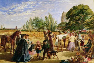Een oogsttafereel in Norfolk: schets voor 