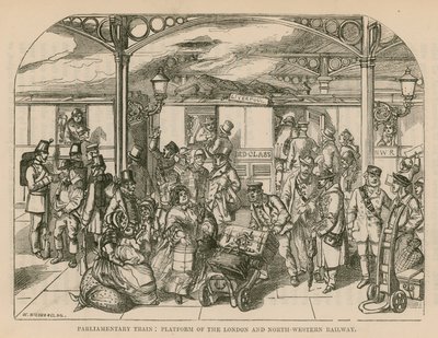 Parlementaire Trein: Platform van de London and North-Western Railway, Londen door William McConnell