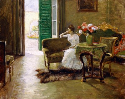 Een herinnering - In de Italiaanse villa door William Merritt Chase