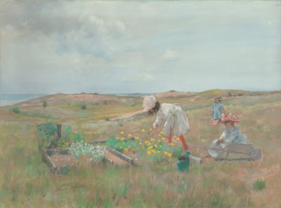 Bloemen Plukken door William Merritt Chase