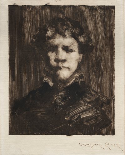 Hoofd van een jongen door William Merritt Chase