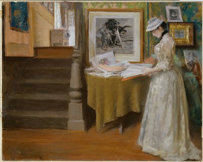 In het atelier, ca.1892-93 (pastel op karton) door William Merritt Chase