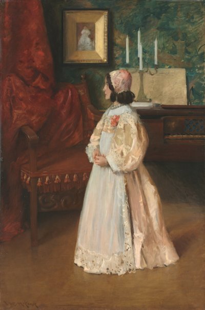 Portret van mijn dochter Alice door William Merritt Chase