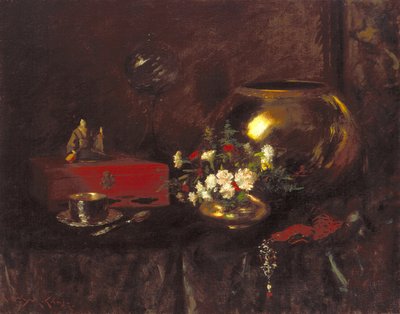 Stilleven: Koperen Kom door William Merritt Chase