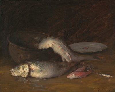 Stilleven met Vis, c.1910 door William Merritt Chase