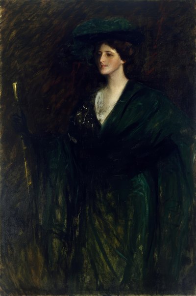 De smaragdgroene dame door William Merritt Chase