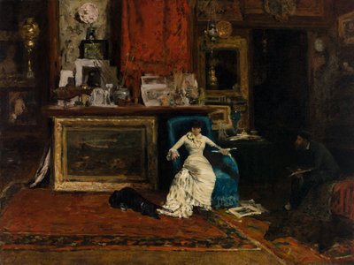 Léonard Renoir, de vader van de kunstenaar door William Merritt Chase