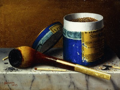 Tabak en Pijp, 1877 door William Michael Harnett