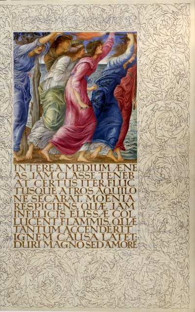 Brandende schepen, illustratie uit "Venus en Aeneas", opening van Boek I van Vergilius