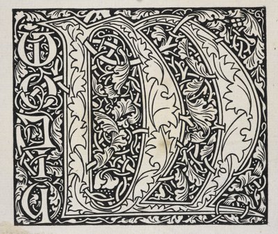 Initiaal, zwart-wit door William Morris