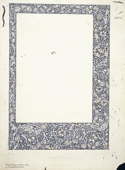 Originele tekening voor een paginagrote rand door William Morris