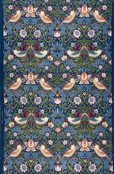 Aardbeienrover. Decoratieve stof, 1883 door William Morris