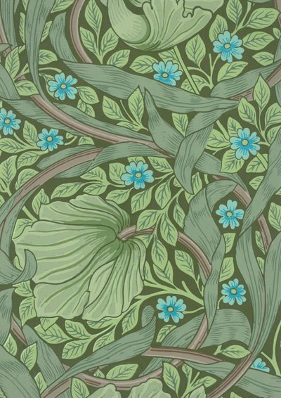 William Morris behangmonster met vergeet-mij-nietjes, ca. 1870 door William Morris