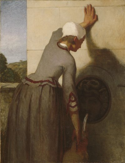 Meisje bij de fontein door William Morris Hunt