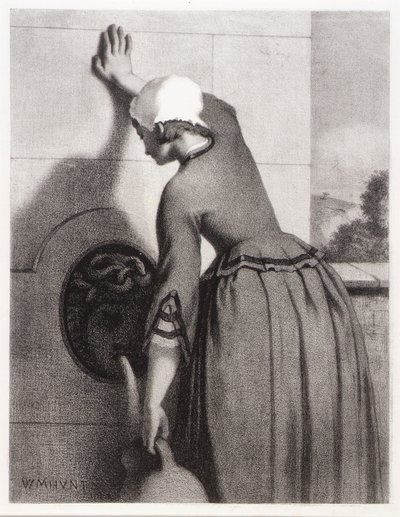 Meisje bij de fontein door William Morris Hunt