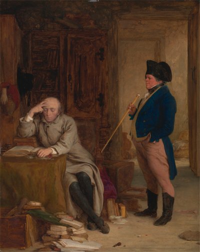 Mr. Peregrine Touchwood valt binnen bij de Eerwaarde Josiah Cargill door William Mulready