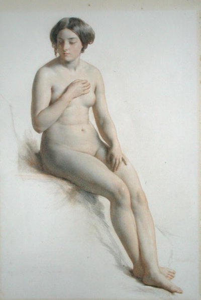 Naaktstudie van een meisje door William Mulready