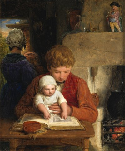 Rustiek geluk, of vader en kind, 1828 door William Mulready