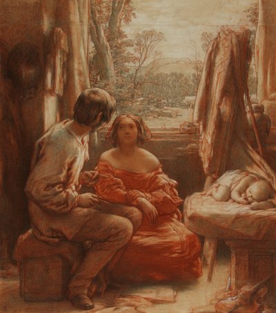 Het Atelier van de Kunstenaar door William Mulready