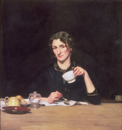 Een dame bij het ontbijt of Le Dejeuner de Marie door William Nicholson