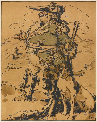 Personages uit de romantiek: Baron Muchausen door William Nicholson