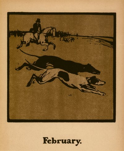 Coursing (februari), c.1898 door William Nicholson