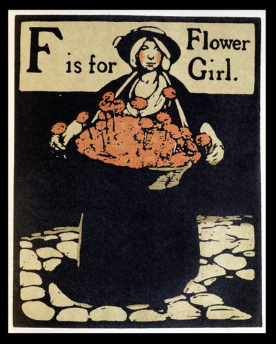 F is voor Bloemenmeisje, illustratie uit 