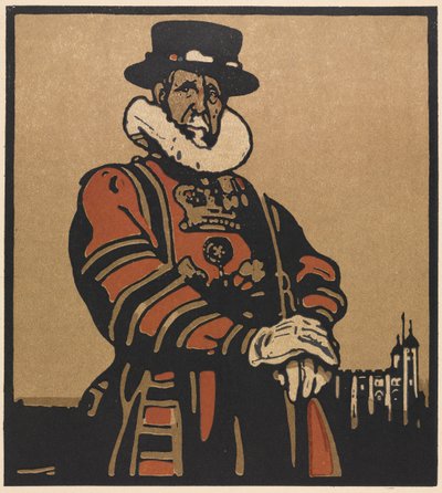 Londense types: Beefeater door William Nicholson
