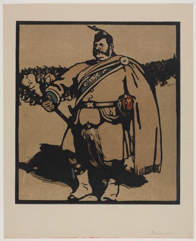 Londense types: De tamboer-majoor door William Nicholson