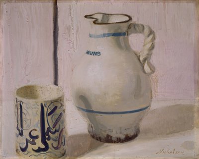 Roze Stilleven met Kan, 1935-36 door William Nicholson