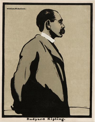 Rudyard Kipling (1865 - 1936), pub. 1899 door William Nicholson