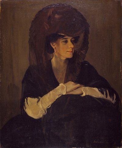 Het Bruine Sluier Portret van Mevrouw Harrington Mann, 1905 door William Nicholson