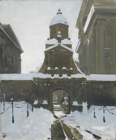 De poort van eer onder sneeuw door William Nicholson