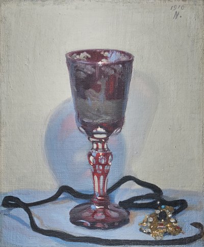 Het Robijnglas, gesigneerd en gedateerd rechtsboven door William Nicholson