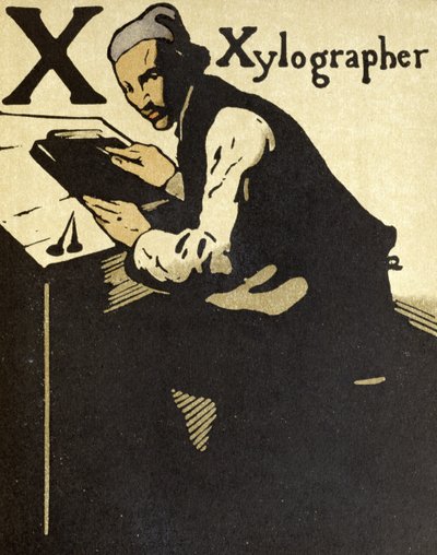 X voor Xylograaf, illustratie uit 