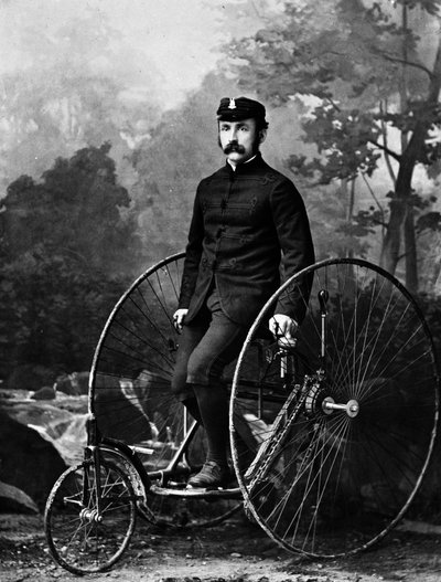 Canadese Factor op een driewieler door Nottman circa 1890 door William Notman