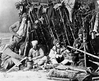 Leven van de Trapper in Canada, foto door Nottman, circa 1890 door William Notman