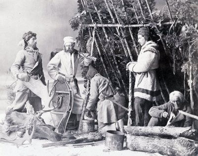 Het leven van de Trapper in Canada, foto door Nottman, circa 1890. door William Notman