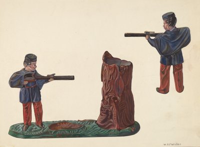 Burgeroorlog Soldaat & Boomstam Spaarpot, ca. 1937 door William O. Fletcher