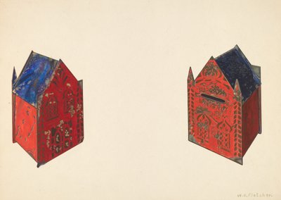Speelgoed Spaarpot: Verspil Niet - Wil Niet, ca. 1938 door William O. Fletcher