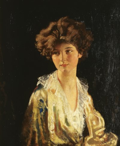 Portret van Lady Evelyn Herbert, half lengte door William Orpen
