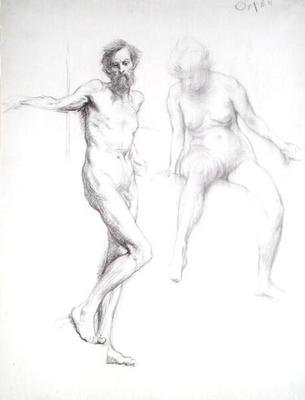 Studie van een man en een vrouw door William Orpen