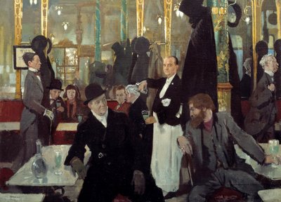 Het koninklijke café in Londen (detail) door William Orpen