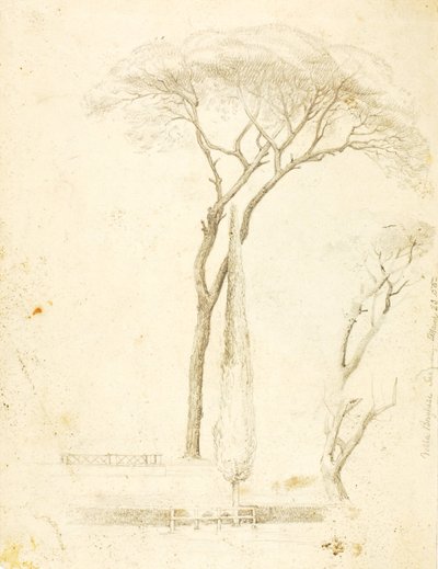 (Studies - Villa Borghese, 2 figuren, enz.) door William Page