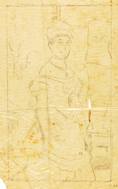 Dame in avondjurk met figuur van Venus de Milo door William Page