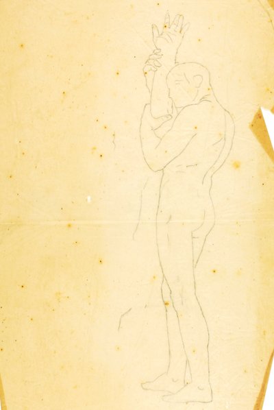 Mozes, Aäron en Hur op de berg Horeb (studie - figuur rechts) door William Page
